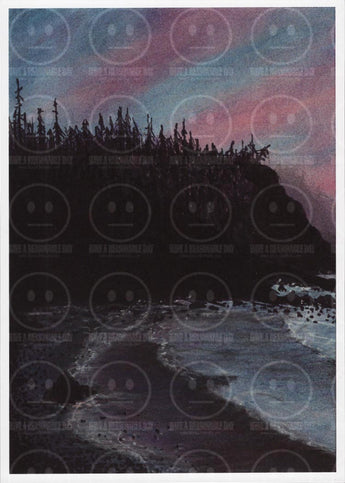 Pink and Blue Coastal Shoreline Art Diptych Print 1 of 2