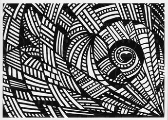 Spotlight - Black Hearts Series Black & White Art Print