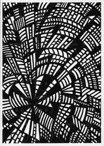 Love Struck - Black Hearts Series Black & White Art Print