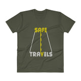 Safe Travels Vacation Road Trip Highway Driving Men's V-Neck T-Shirt + House Of HaHa Best Cool Funniest Funny Gifts