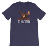 Mess with the Monkey Get the Barrel Mario Donkey Kong Short-Sleeve Unisex T-Shirt + House Of HaHa Best Cool Funniest Funny Gifts