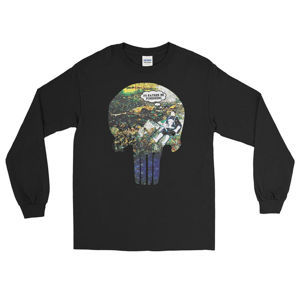 I'd Rather Be Punishing Men's Long Sleeve Punisher Fishing T-Shirt + House Of HaHa Best Cool Funniest Funny Gifts