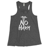 No Harm Caduceus EMT Paramedic Medical Symbol Women's Flowy Racerback Tank Top + House Of HaHa Best Cool Funniest Funny Gifts