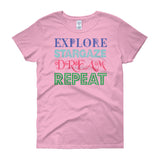 Explore Stargaze Dream Repeat Women's Short Sleeve T-shirt + House Of HaHa Best Cool Funniest Funny Gifts