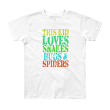 This Kid Loves Snakes Bugs Spiders Creepy Critters Youth Short Sleeve T-Shirt - Made in USA + House Of HaHa Best Cool Funniest Funny Gifts