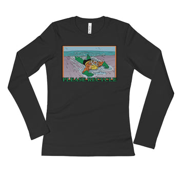 Please Recycle Ladies' Long Sleeve Women's Aquaman parody T-Shirt - House Of HaHa