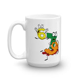 Why was 6 Afraid of 7 Seven Ate Nine Cute Zombie Pun Mug + House Of HaHa Best Cool Funniest Funny Gifts