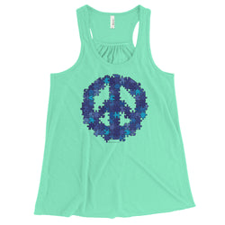 Puzzle Peace Sign Autism Spectrum Asperger Awareness Women's Flowy Racerback Tank + House Of HaHa Best Cool Funniest Funny Gifts