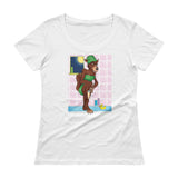 Werewolf Shaving in the Shower Ladies' Scoopneck T-Shirt + House Of HaHa Best Cool Funniest Funny Gifts