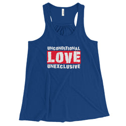 Unconditional Love Unexclusive Family Unity Peace Women's Flowy Racerback Tank + House Of HaHa Best Cool Funniest Funny Gifts
