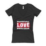 Unconditional Love Unexclusive Family Unity Peace Women's V-Neck T-shirt + House Of HaHa Best Cool Funniest Funny Gifts