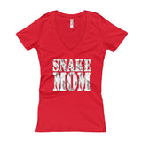 Proud Snake Mom Herping Herpetology Herper Snakes Women's V-Neck T-shirt + House Of HaHa Best Cool Funniest Funny Gifts