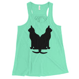 Black Cats Lucky Corset Women's Flowy Racerback Tank Top + House Of HaHa Best Cool Funniest Funny Gifts