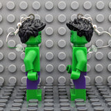 Hulks LEGO Brick MiniFigure Earrings