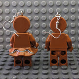 Gingerbread Couple Holiday Brick Toy Earrings