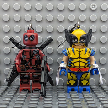 Deadpool and Wolverine Brick MiniFigure Earrings