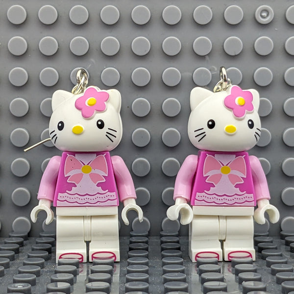 Hello Kitty Pink Brick MiniFigure Earrings