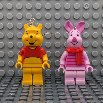 Pooh and Piglet Brick MiniFigure Earrings