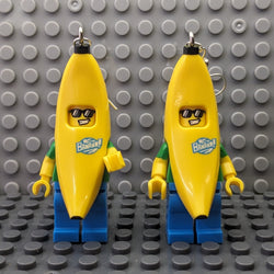 Two Cool Banana Dudes Brick MiniFigure Earrings