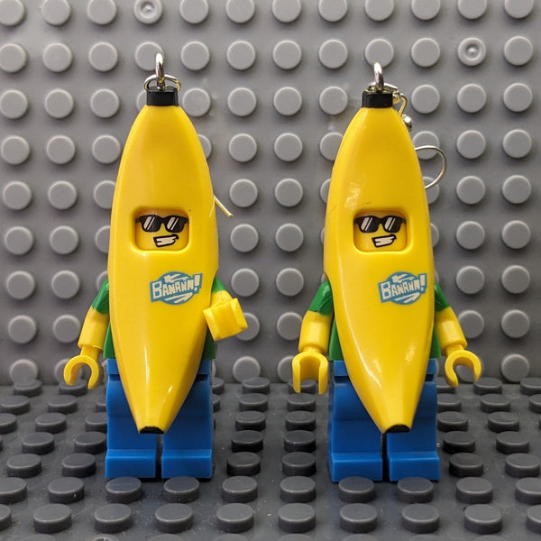 Two Cool Banana Dudes Brick MiniFigure Earrings