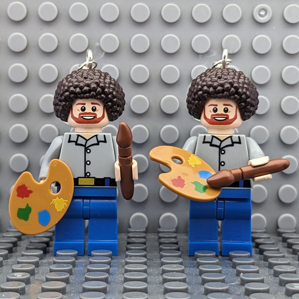 Bob Ross Brick MiniFigure Earrings