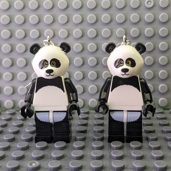 Panda Pair Brick Figure Toy Animal Earrings