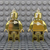 Gold Brickmen Shiny LEGO MiniFigure Earrings