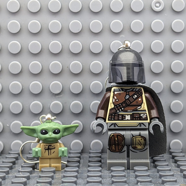 Mandalorian and Grogu Star Wars LEGO MiniFigure Earrings