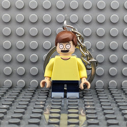 Morty Brick MiniFigure Keychain