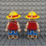 Monkey D. Luffy Brick MiniFigure Earrings