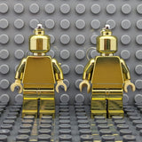 Gold Brickmen Shiny LEGO MiniFigure Earrings