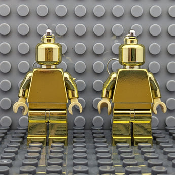 Gold Brickmen Shiny LEGO MiniFigure Earrings