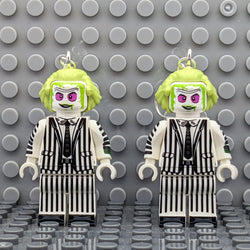 Beetlejuice Brick MiniFigure Earrings