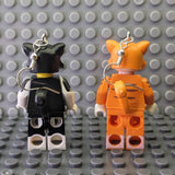 Black Tuxedo and Orange Cats Brick MiniFigure Earrings