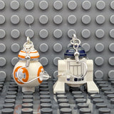 R2-D2 and BB-8 Brick Droid MiniFigure Earrings