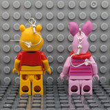 Pooh and Piglet Brick MiniFigure Earrings