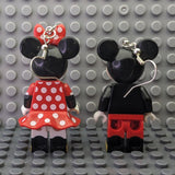 Mickey Mouse and Minnie Disney Lego MiniFigure Earrings