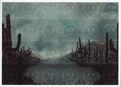 Rain in the Desert Stormy Cactus Art Print