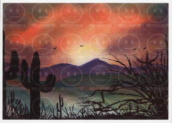 Rusty Magesty 2 Purple Mountain Desert Skyline Cactus Art Print
