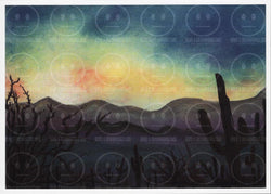 Blue Skies & Cactus Desert Skyline Art Print