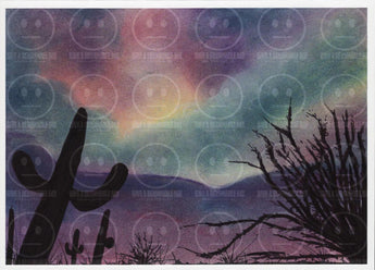 Purple Skies & Cactus Desert Skyline Art Print