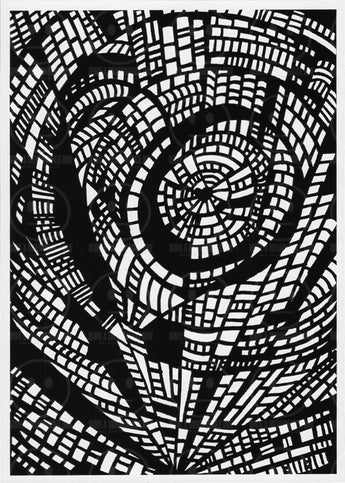 Crosshairs - Black Hearts Series Black & White Art Print