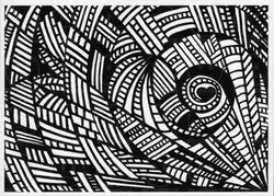 Spotlight - Black Hearts Series Black & White Art Print
