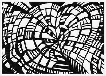 Falling - Black Hearts Series Black & White Art Print