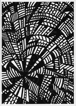 Love Struck - Black Hearts Series Black & White Art Print