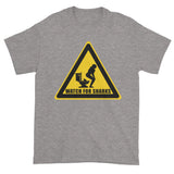 Watch for Sharks in the Toilets Caution Sign Warning Men's Short Sleeve T-Shirt + House Of HaHa Best Cool Funniest Funny Gifts