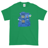 Blue Victorian San Francisco Short-Sleeve T-Shirt by Nathalie Fabri + House Of HaHa Best Cool Funniest Funny Gifts