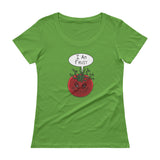 I am Fruit Tomato Guardians Groot Mashup Parody Ladies' Scoopneck T-Shirt + House Of HaHa Best Cool Funniest Funny Gifts