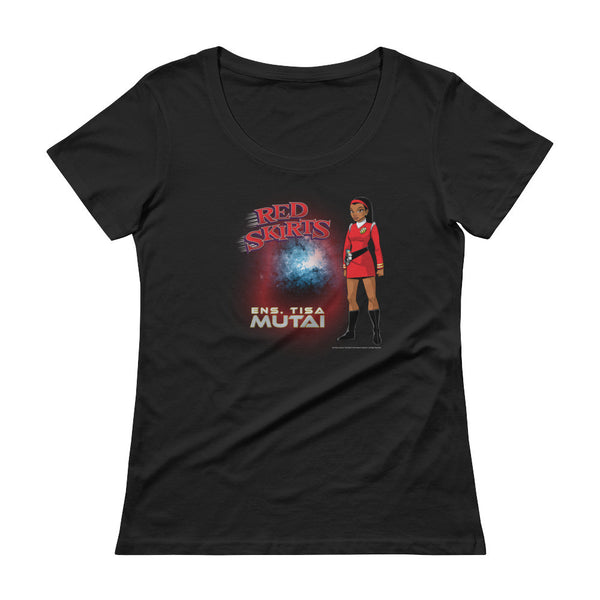 Red Skirts: Ensign Mutai  Ladies' Scoopneck T-Shirt + House Of HaHa Best Cool Funniest Funny Gifts