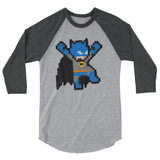 Batman Perler Art 3/4 Sleeve Raglan Shirt by Silva Linings + House Of HaHa Best Cool Funniest Funny Gifts